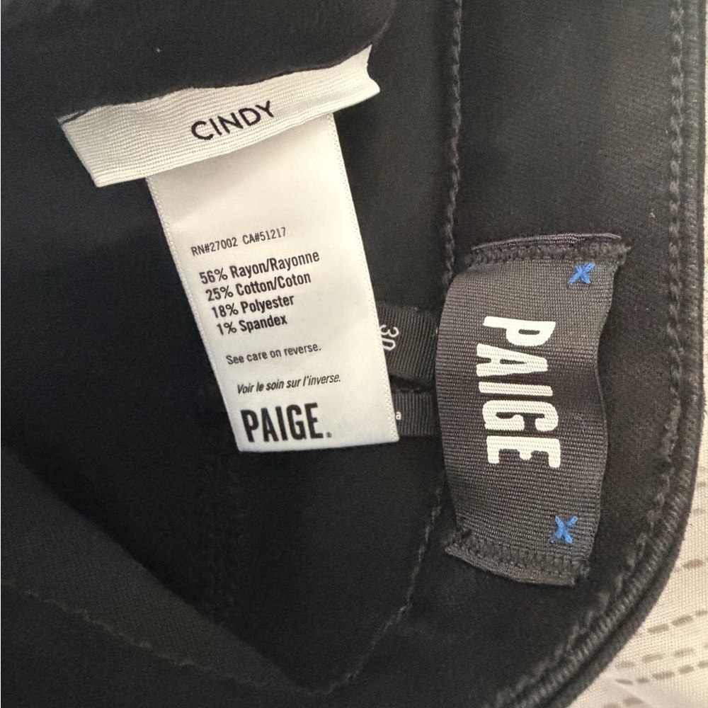PAIGE Cindy Jeans High Rise Transcend Black Fog Luxe Coating Sz 30 Goth Core - Picture 10 of 16
